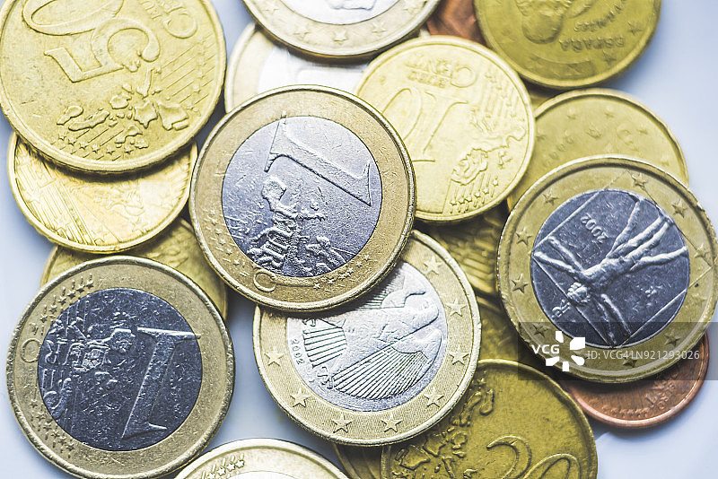 欧元硬币图片素材