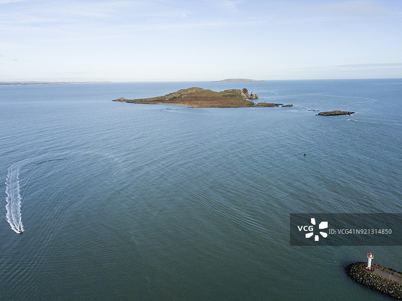 爱尔兰都柏林霍斯爱尔兰之眼岛航拍景观图片素材