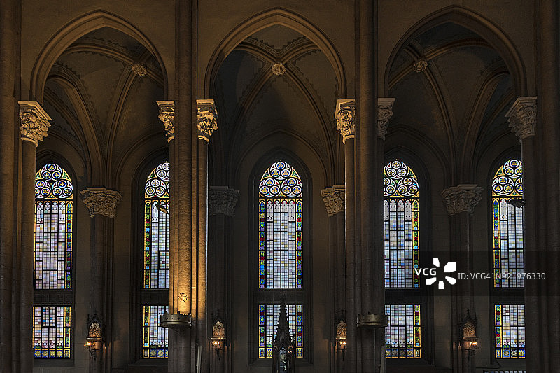 土耳其伊斯坦布尔圣安托万罗马天主教堂内部景观图片素材