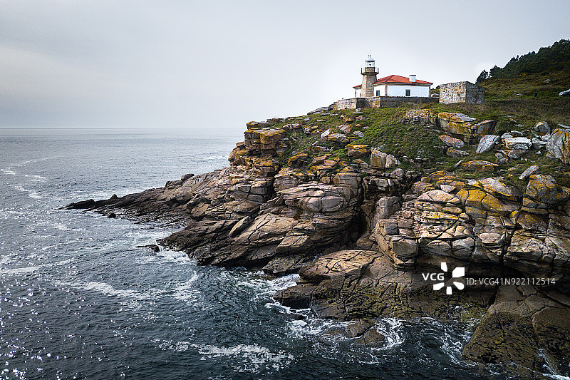 西班牙拉科鲁尼亚穆罗斯洛罗山灯塔图片素材