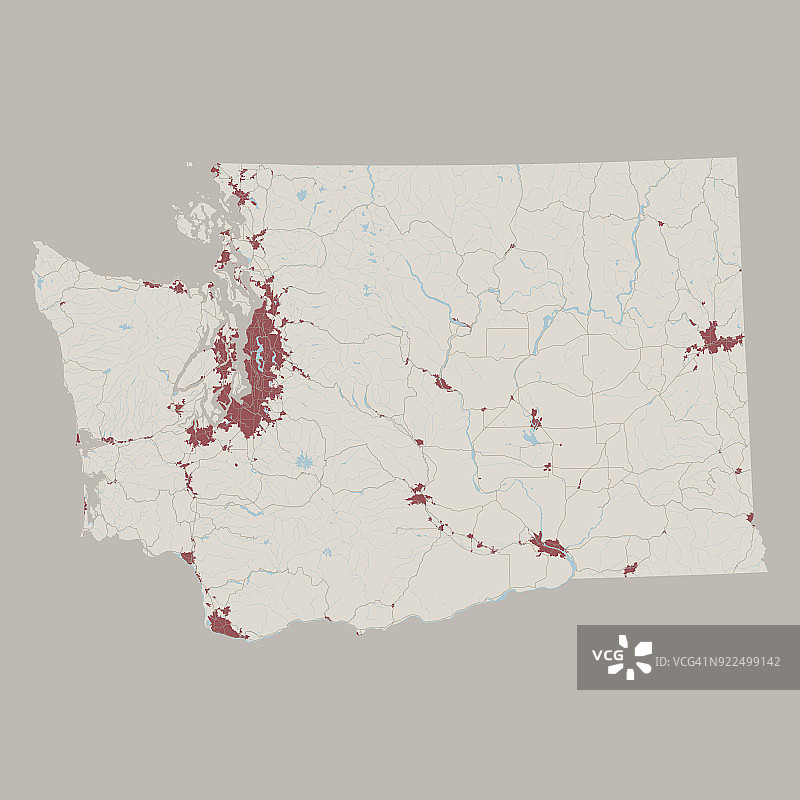 美国华盛顿州公路地图图片素材