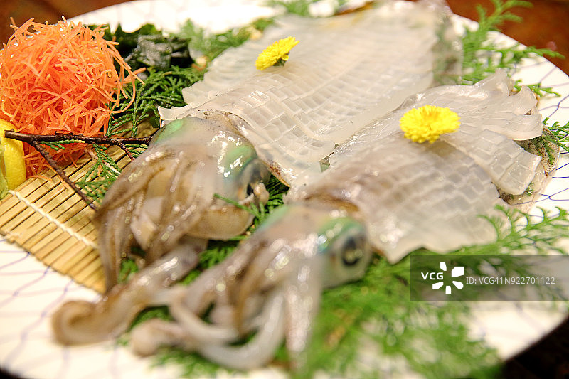 鱿鱼生鱼片图片素材