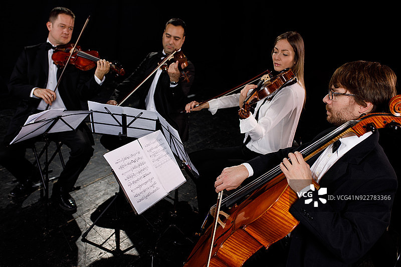 弦乐四重奏表演图片素材