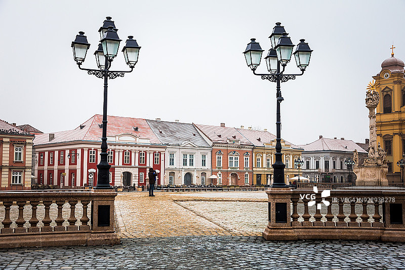 罗马尼亚蒂米什瓦拉的古老彩色建筑图片素材