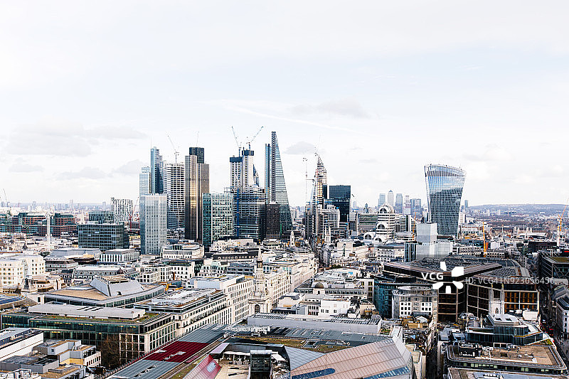 英国伦敦金融区高角度晨景图片素材