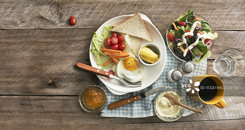 健康早餐桌面俯视图图片素材