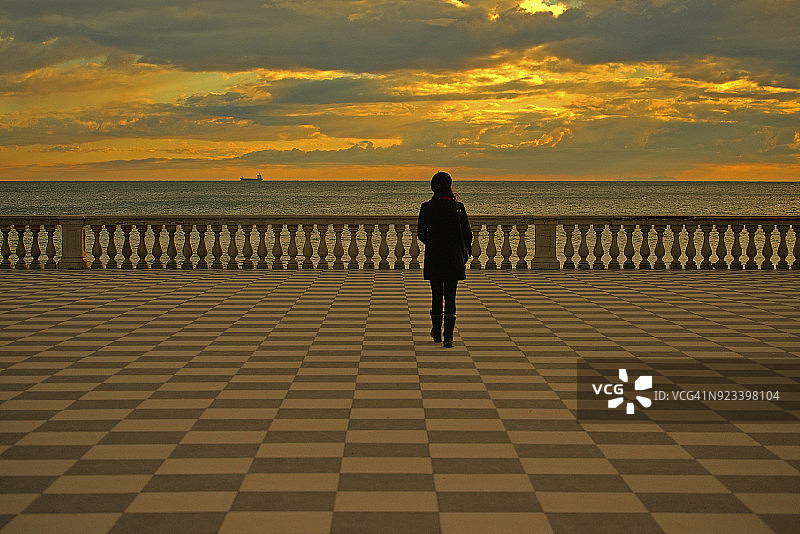 马斯卡尼露台，里窝那，托斯卡纳，意大利图片素材