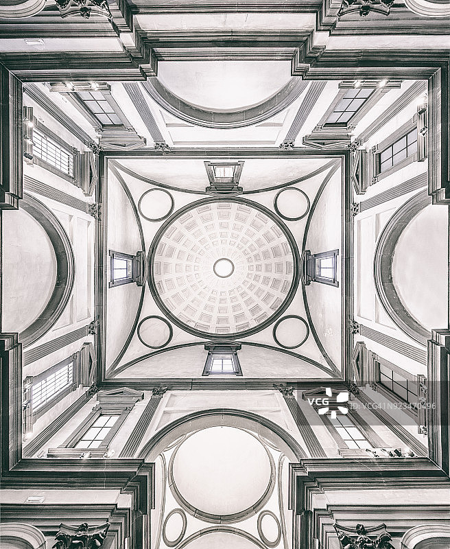 米开朗基罗设计的新圣器收藏室——圣洛伦索大殿图片素材