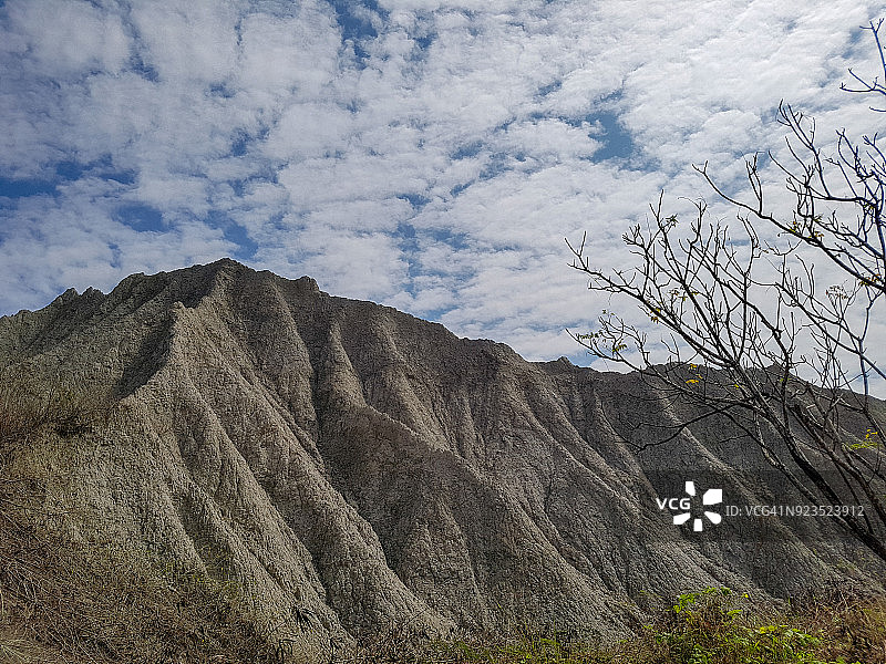 中国台湾高雄田寮的“月世界”世界级地貌景观图片素材