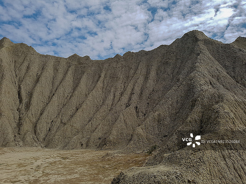 中国台湾高雄田寮的“月世界”世界级地貌景观图片素材