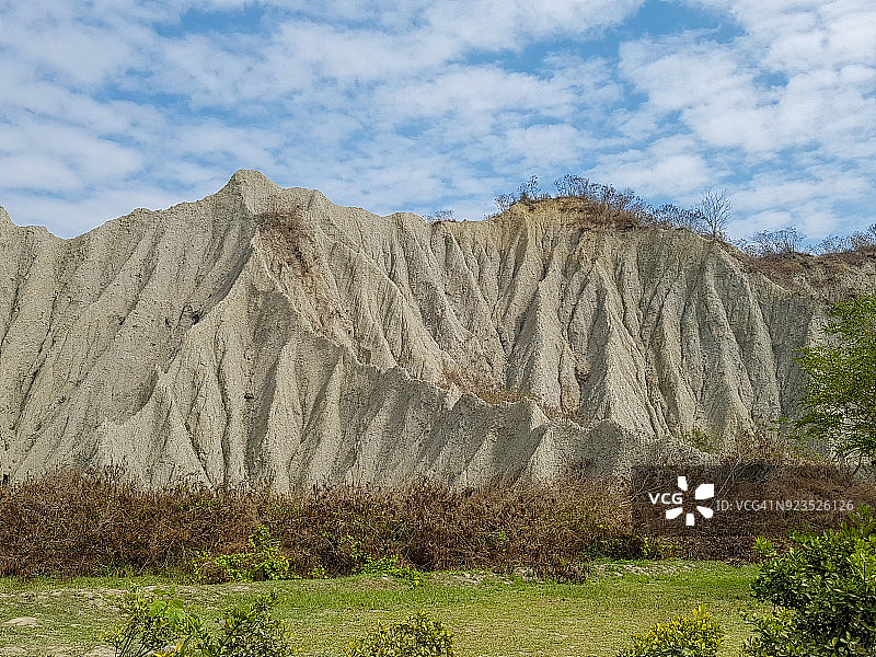 中国台湾高雄田寮的“月世界”世界级地貌景观图片素材