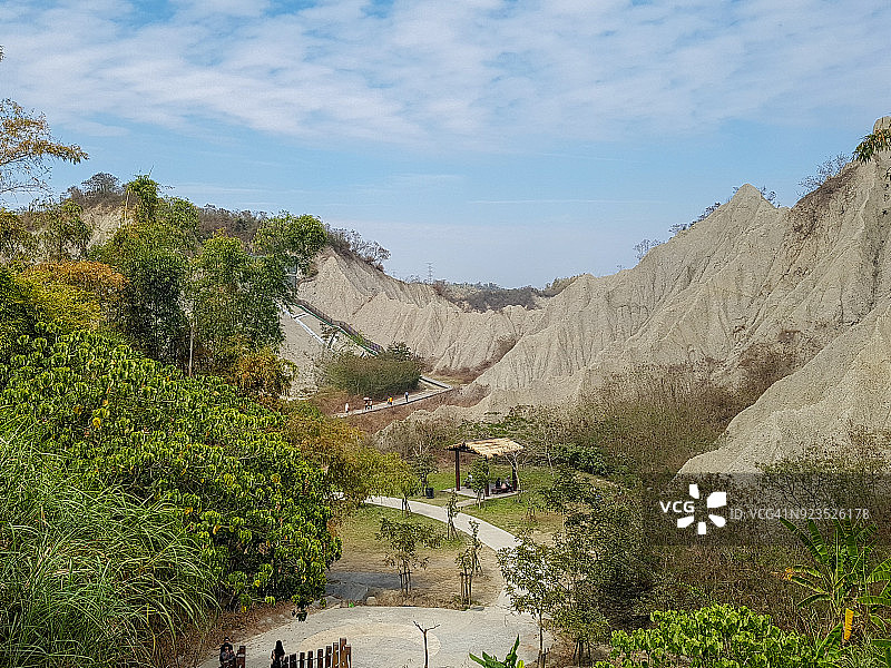 中国台湾高雄田寮的“月世界”世界级地貌景观图片素材