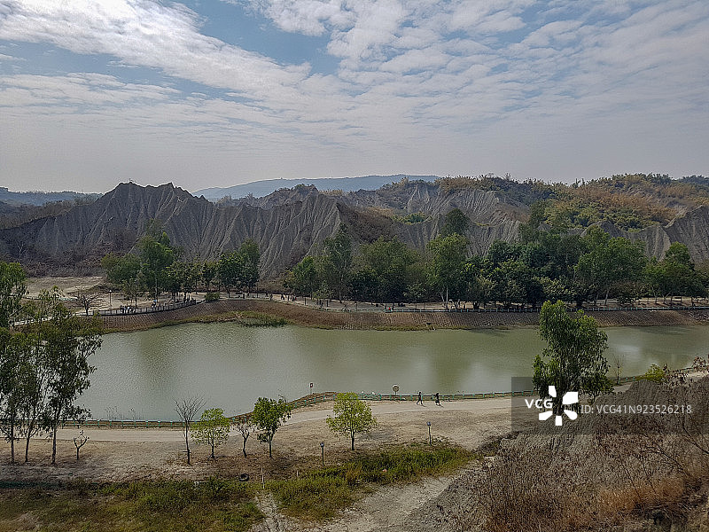 中国台湾高雄田寮的“月世界”世界级地貌景观图片素材