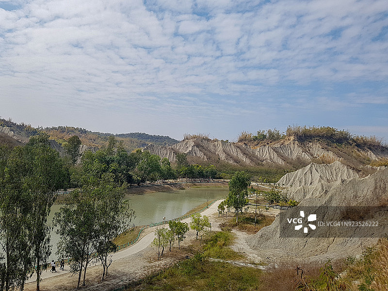 中国台湾高雄田寮的“月世界”世界级地貌景观图片素材