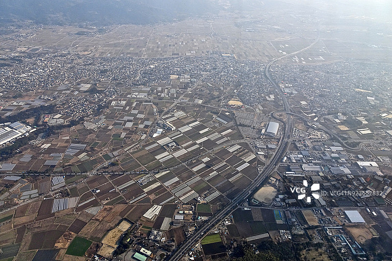 日本熊本县益城町航拍日景图片素材