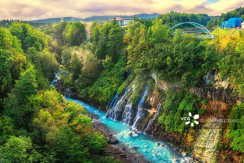 日本北海道美瑛白须瀑布图片素材