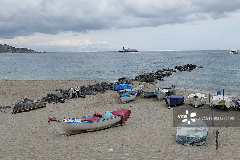 西西里岛贾尔迪尼-纳克索斯海滩图片素材