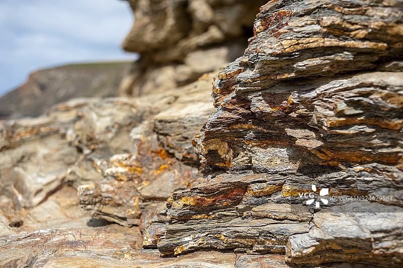 康沃尔郡的岩层图片素材