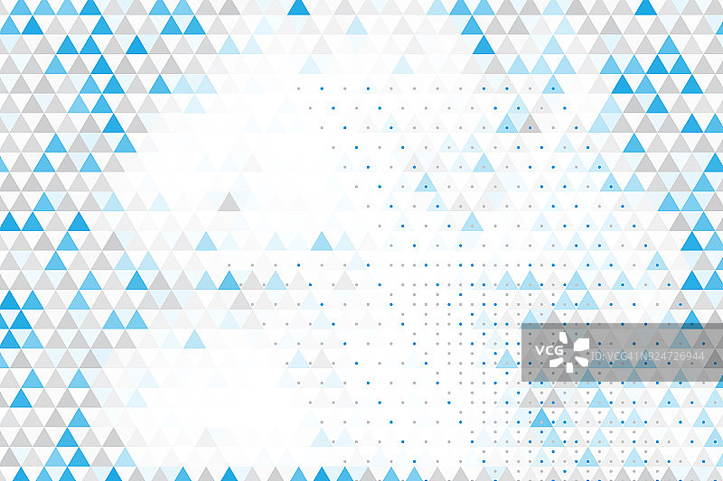 蓝色科技等边三角形图案横版图片素材