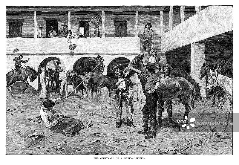 墨西哥酒店庭院图片素材