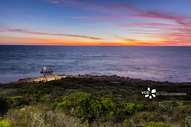 西澳大利亚北海滩日落图片素材