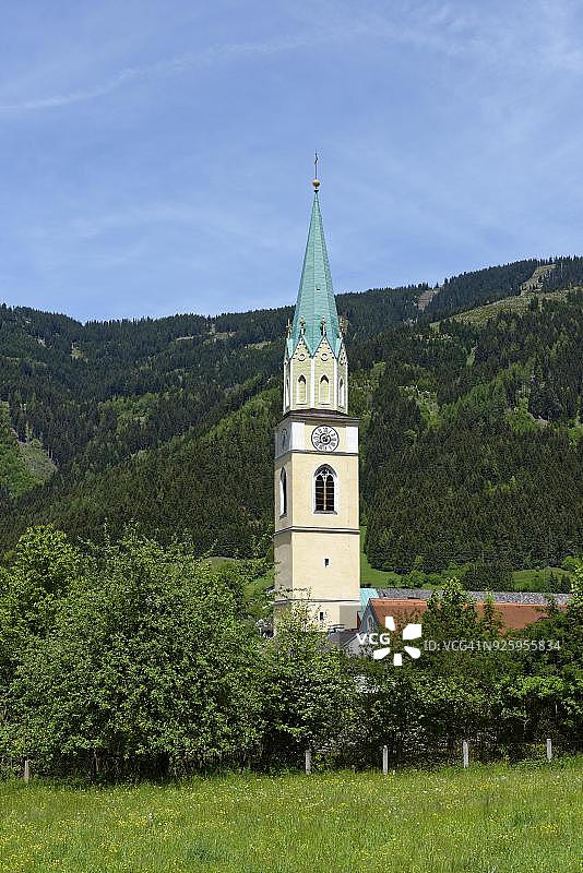 圣尼古拉斯教堂，奥地利施蒂利亚州罗滕曼图片素材