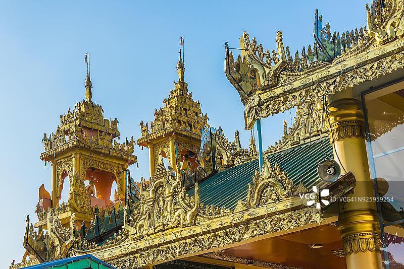 金色屋顶、佛寺、仰光大金塔图片素材