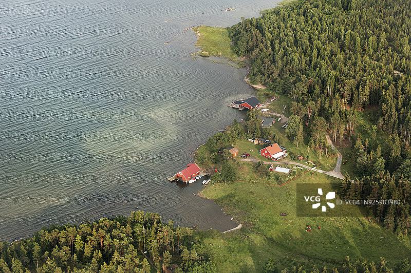 沿海农场航拍景观图片素材