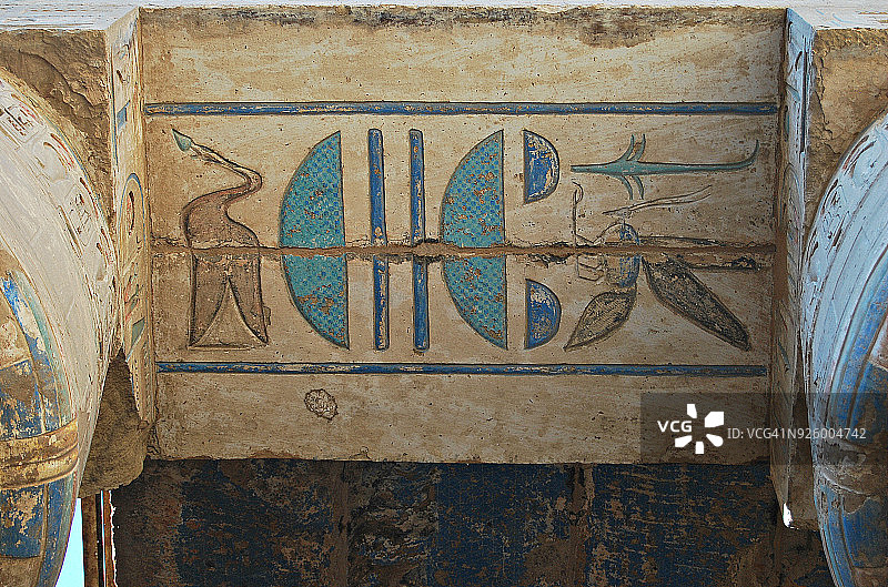 拉美西斯三世神庙，麦地那·哈布，卢克索，埃及图片素材