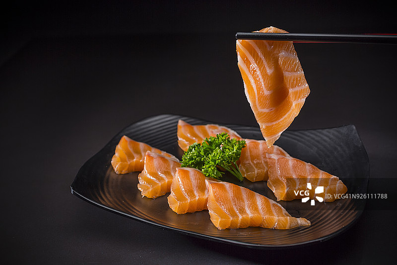 鲑鱼刺身日式料理图片素材