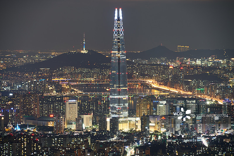 首尔城市夜景图片素材