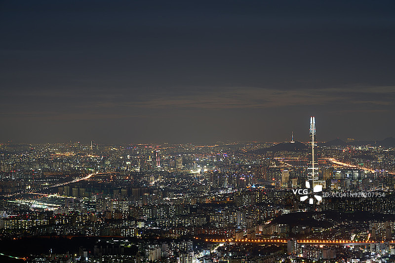 首尔城市夜景图片素材