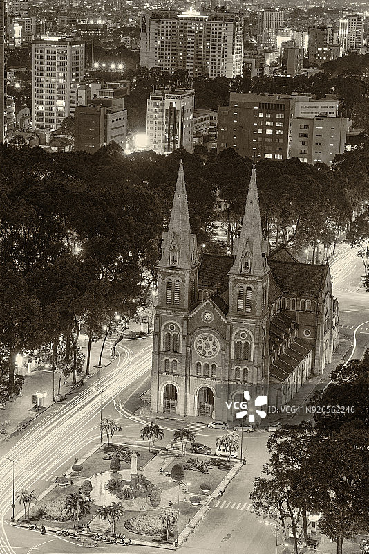 越南胡志明市圣母大教堂图片素材