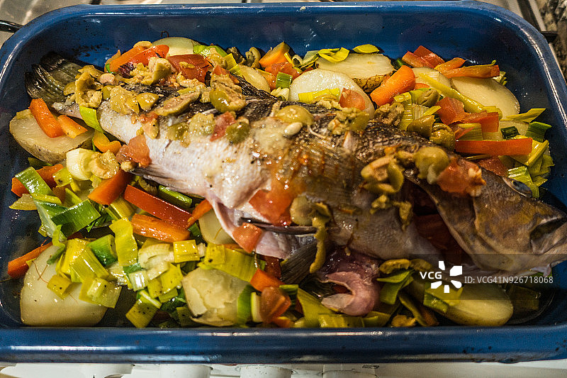 烤鱼，西班牙加那利群岛兰萨罗特岛图片素材