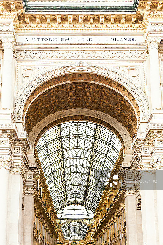 意大利米兰，埃马努埃莱二世拱廊图片素材