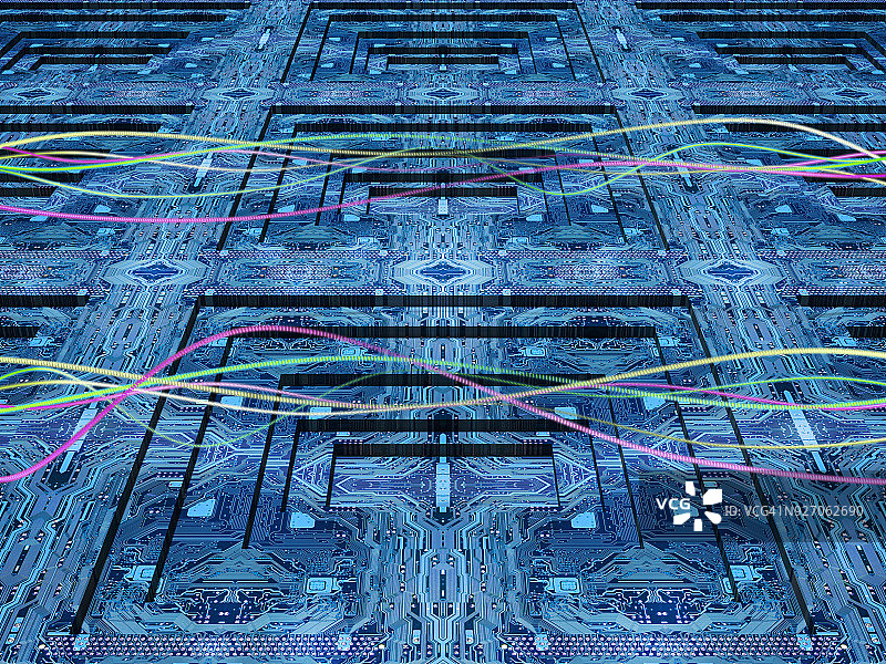 电路板上的光轨图片素材