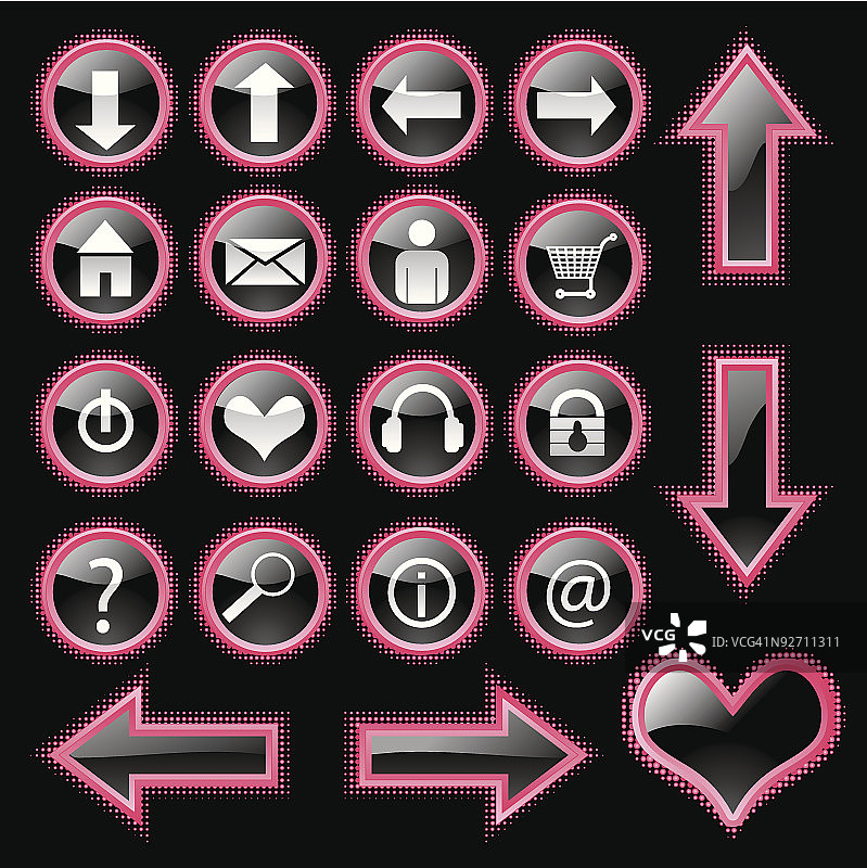 粉红色半色调Web图标图片素材