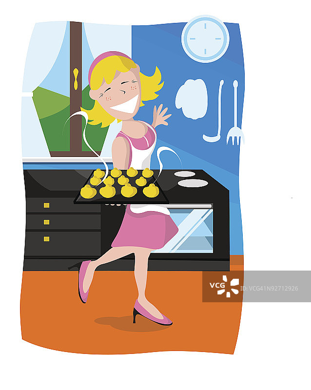 快乐的饼干面包师图片素材