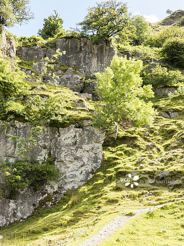 威尔士克里克豪厄尔的Eglwys Faen隐藏洞穴景色，英国图片素材