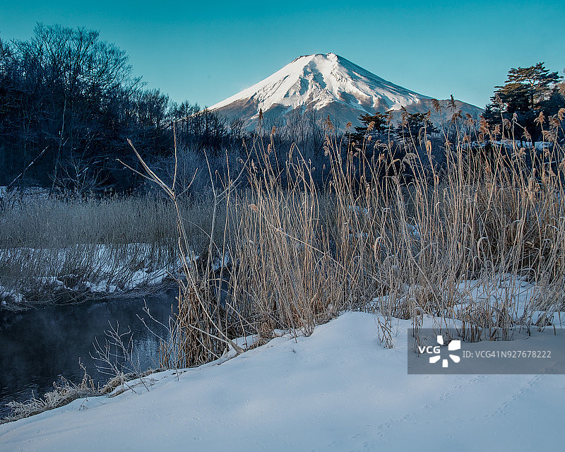 富士山冬季风光图片素材