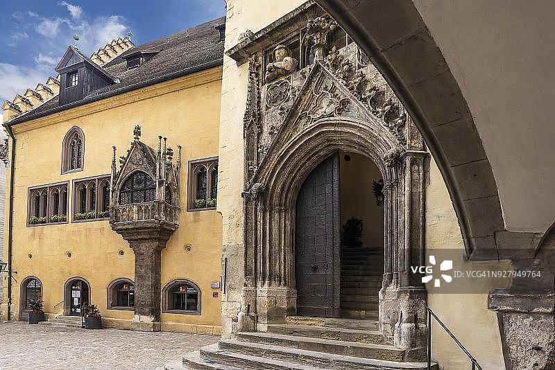 德国巴伐利亚雷根斯堡老市政厅帝国大厅入口图片素材