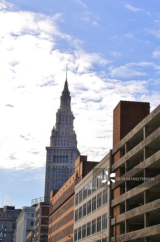 克利夫兰标志性建筑：终点站大厦写字楼，美国俄亥俄州图片素材