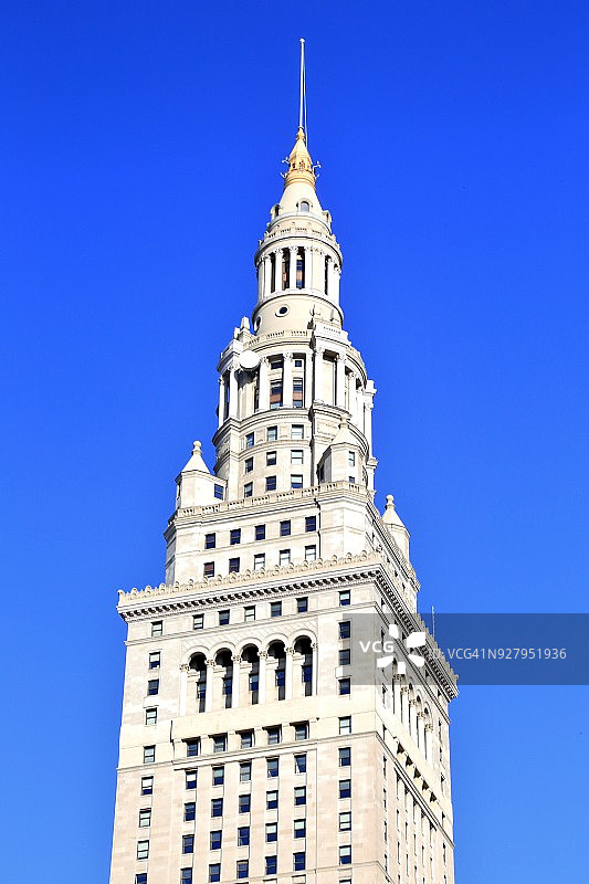 美国俄亥俄州克利夫兰地标性终点塔办公楼图片素材