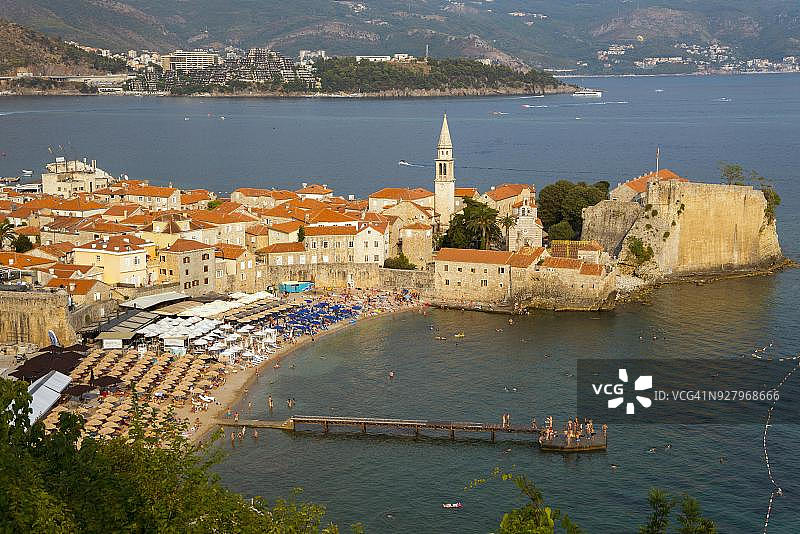 黑山布德瓦海滩老城区图片素材