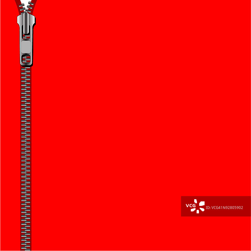 红色拉链背景（矢量）图片素材