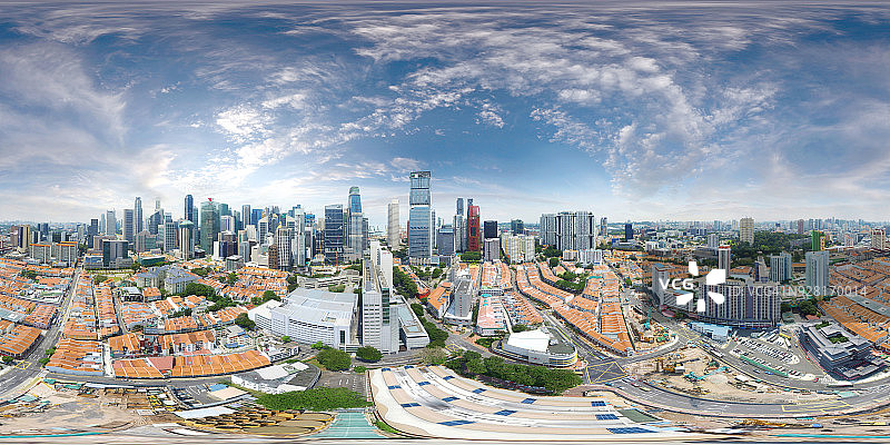 新加坡唐人街360度航拍图片素材