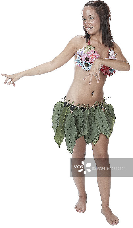 跳草裙舞的女人图片素材