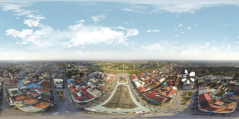 柬埔寨暹粒乡村景观360度全景图图片素材