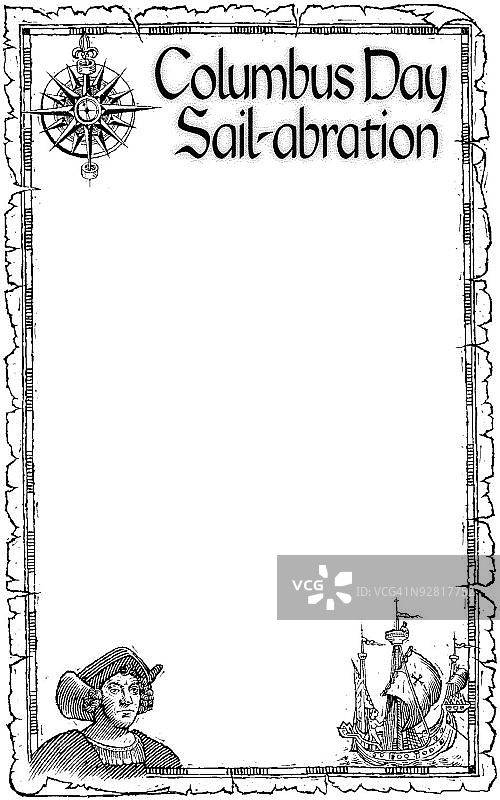 哥伦布日航海庆祝活动图片素材