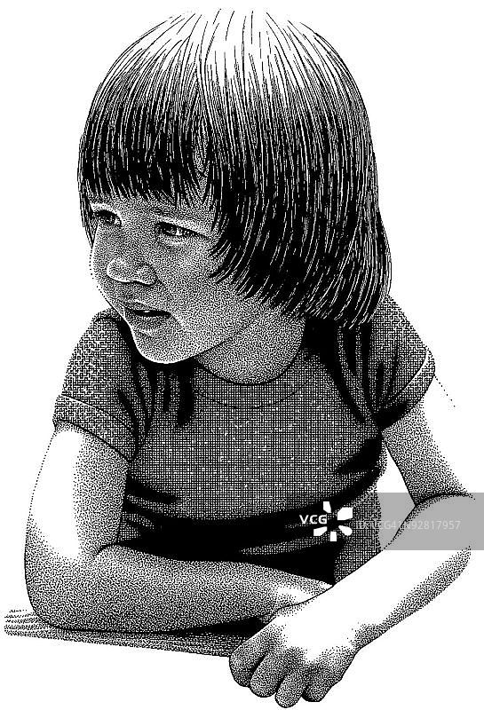 看东西的女孩图片素材